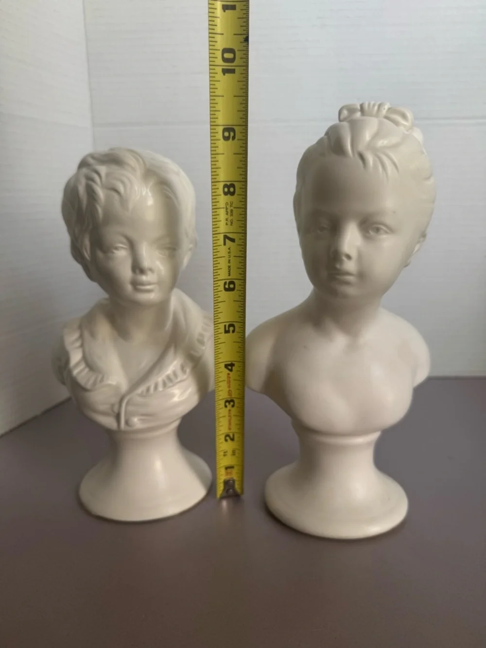 Vintage Ceramic Bust Sculpture Pair - Boy and Girl - Picture 11 of 11